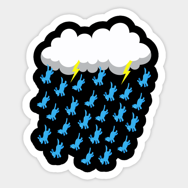 DARK RAIN CLOUD RAINING CATS AND DOGS Sticker by Cat In Orbit ®